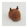 Moda Infantil Bebé Lindo Dibujos Animados Cabeza de Ciervo Grande Bola Pato Gorra para Niños y Niñas Otoño e Invierno Cálida Cortavientos Felpa Béisbol