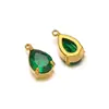 Colgante de Circonita Transfronterizo Acero Inoxidable Forma de Gota Rectangular Piedra Preciosa Colgante DIY Lujo Collar Pendientes Accesorios Mayoreo