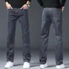 Nuevos Pantalones de Hombre de Alta Gama Versión Europea para Comercio Exterior de Exportación 2025 Cuatro Estaciones de Negocios Simples Lujo Ligero Pierna Recta Casuales de Mezclilla