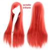 80cm Peruca Universal Longa Lisa Anime Colorida Feminina Cosplay Natal Performance Cabelo de Seda de Alta Temperatura Touca Completa
