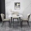 Mesa de Comedor de Piedra Sinterizada Mesa de Comedor Cuadrada de Restaurante de Lujo Ligero Mesa Simple para Hogar Apartamento Pequeño Juego de Mesa y Sillas Mesa de Negociación Informal