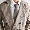 Corbata Estrecha Casual de Lana Mezclada Hecha a Mano en Italia para Hombre Estilo Caballero Británico Cuadros Vintage Salida de Fábrica