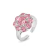 Anillos para Mujer, Estilo Europeo y Americano, Nuevos Anillos de Circonita Transfronterizos, Lujo Ligero, Sensación de Alta Gama, Serie Plateada, Exquisitos, Modernos, Versátiles
