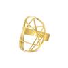 Anillo de acero de titanio de corte directo con apertura poligonal hueca, anillo de apertura, tendencia de comercio exterior, anillo de acero inoxidable 304