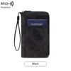 Bolsa de Almacenamiento de Pasaporte RFID Nueva Transfronteriza, Cartera Larga Retro con Cremallera de Gran Capacidad, Bolsa de Pasaporte de Viaje Multifuncional