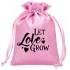 Bolsa de Regalo de Boda para Fiesta Deja Crecer el Amor Tema de Semillas Bolsa para Baby Shower Cordón Bolsillo con Cordón Bolsa de Tela Sading