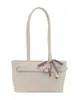 Bolsa de Axila Nicho Laço Doce Feminina 2025 Nova Moda Bolsa Tote Simples de Grande Capacidade Coreia do Sul