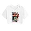 Venta Caliente Transfronteriza Motosierra Hombre motosierra Hombre Anime Camiseta de Tirantes Holgada con Ombligo al Aire de Manga Corta para Mujer