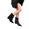 Botines Cortos de Tacón Grueso y Punta Fina para Mujer, Nuevo Estilo Otoño/Invierno 2026, Bota de Caña Corta, Botas Vaqueras Retro de Nicho para Mujer