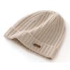 Un gorro de cachemira 100 pura para hombres y mujeres con protección acolchada para las orejas para otoño e invierno, gorro de punto cálido para amantes