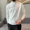 Suéter básico de entretiempo estilo ins japonés simple de cuello alto medio para hombre, top moderno ligero y maduro estilo coreano