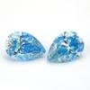 Moissanita Azul Mar Chapada Forma de Pera Piedra Suelta Moissanita Chapada en Color con Forma de Gota Joyería Piedra Incrustada Venta al por Mayor