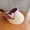 Novo Chapéu de Sol de Verão para Crianças, Chapéu de Sol Cartoon de Topo Aberto para Uso ao Ar Livre com Aba Larga para Cobrir o Rosto, Chapéu Infantil