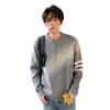 Suéter Rojo de Tres Rayas para Hombres y Mujeres, Tejido Perezoso Vintage de Otoño e Invierno, Chaqueta Cardigan de Corte Limpio