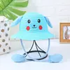 Sombrero de Paja con Protección Solar para Niños Lindo Sombrero de Conejo con Orejas Móviles Sombrero de Pescador con Protección Solar de Verano Niños y Niñas Mismo Estilo Douyin