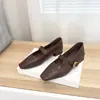 Zapatos Mary Jane cómodos de cuero suave estilo coreano, zapatos de mujer, tacón grueso, diseño nuevo, de una sola tira, punta poco profunda, punta cuadrada retro, zapatos planos