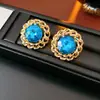 Brincos Vintage Estilo Corte com Agulhas de Prata e Targas Redondas Cravejadas de Diamantes, Brincos de Moda de Luxo Leve Atacado