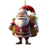 2025 Nueva Serie de Papá Noel Navideño Acrílico 2D Colgante para Coche Colgante Decoración de Árbol de Navidad