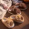 Pantuflas de Algodón Capibara para Mujer Invierno 2025 Nuevo Estilo Interior Hogar Gruesas Cálidas de Felpa Ponerse y Caminar Pantuflas de Algodón