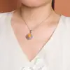 Yuebao Joyería Cera de Abeja Rojo del Sur Plata de Ley S925 Ágata Mantra de Seis Caracteres Maza Vajra Colgante Giratorio Fábrica de Personalización