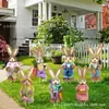 Comercio Exterior Transfronterizo Pascua Conejito Lindo Set de 7 Piezas Tablero Hueco Cartel para Jardín Artículo Más Vendido, Se Puede Etiquetar y Personalizar con Su Propia Imagen