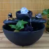 Fuente de Agua Giratoria de Feng Shui con Rocalla para Atraer Riqueza, Base para Acuario, Decoración de Regalo de Inauguración para Sala de Estar del Hogar, Adornos de Cerámica