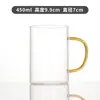 Copo de Vidro Borossilicato Colorido de Camada Única Atacado Copo Transparente para Bubble Tea de Escritório Copo para Mingau Leite Café da Manhã em Casa