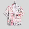 Roupas de coco Sanya plus size, camisa solta de casal hip-hop, manga curta, mahjong, flor, estilo retrô Hong Kong, estilo japonês para homens e mulheres