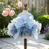 PETCIRCLE Roupinhas para Cães Pequenos e Filhotes, Vestido Tutu de Malha Multicamadas Fofo, Vestido de Casamento Galáxia Azul