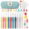 Juego de Herramientas de Ganchillo para Estudiantes y Principiantes, Juego Completo de Ganchillos de Acero Inoxidable, Kit de Materiales DIY, Agujas de Tejer para Tejer a Mano