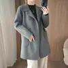 2026 Nuevo Estilo Abrigo de Lana Doble Cara 100% Lana Pura para Mujer de Longitud Media Holgado Adelgazante Abrigo Elegante de Gama Alta