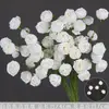 Rosas de Creme Simuladas de 3 Cabeças, Decoração de Fundo para Casamento, Arranjo de Flores para Guia de Estrada, Flores de Seda Estilo Europeu para Casamento, Flores Artificiais