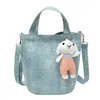 Bolso de un solo hombro, Bolso de mano de gran capacidad de nuevo estilo para mujer, Estilo literario retro, Adecuado para estudiantes que asisten a clase y para el trabajo, Bolso de mezclilla