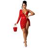Vestido de Verano para Mujer Amazon Vestido de Playa con Lentejuelas Vestido de Noche con Ropa Interior Vestido de Manga Larga Conjunto de Dos Piezas