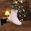 Botas Martin para Mujer, Nuevo Modelo de Invierno, Superficie de Cuero con Polar Añadido, Botas de Nieve para Mujer, Suela Gruesa, Cálidas, Cómodas, Zapatos Ligeros de Algodón, Venta al por Mayor de Zapatos para Mujer