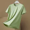 Camiseta Masculina de Seda de Gelo, Camiseta de Verão Fina de Secagem Rápida, Top Casual Esportivo Fresco Respirável Solto Masculino de Manga Curta