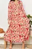 Vestido de Noche Elegante de Manga Larga con Estampado de Hada, Moda Europea y Americana, Nuevo Transfronterizo 2025
