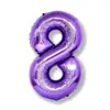 Globos de números morados versión americana de 32 pulgadas 0-9 globos metálicos de números medianos para fiesta de cumpleaños y decoración navideña
