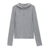 Love and Nancy Trece Líneas Minimalista Otoño Estilo Coreano Suave y Agradable al Tacto Tencel Lana con Capucha Cardigan Tejido para Mujer 02800