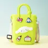 Monedero de silicona con forma de cueva cuadrada para niños, bolso cruzado para caminar, divertido y bonito bolso de silicona para cambio.
