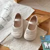 Sandálias femininas estilo coreano 2026 novo verão mais vendidas infantis trançadas vazadas com sola macia bico fechado para meninas