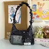 Bolsa Ita Estilo Japonés con Patrón de Estrellas para Mujer, Bolso de Hombro Transparente Patchwork de Gran Capacidad, Estilo Dulce para Niñas, Bolso Cruzado para Estudiantes de Secundaria