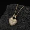 Collar de Zirconia con Incrustaciones de Cobre, Estilo Lujoso Ligero, Colgante Creativo de Corazón, Cadena Retorcida, Joyería Renqing, Tendencia, Venta al por Mayor