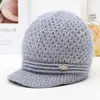 Gorro de Invierno para Mujeres de Mediana Edad y Mayores Abuela Mamá Persona Mayor Gorro Cálido Más Terciopelo Protección contra el Frío Lana Gorro de Punto para Señora Mayor