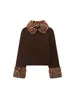 Nuevo Cardigan de Punto con Cuello de Piel Sintética con Efecto Piel, Estilo Europeo Elegante de Alta Calidad, Abrigo 5755128
