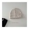 Gorro de Lana Tejido Estilo Coreano Sencillo para Niños de Otoño e Invierno con Logo de Letra Versátil Caliente para Exteriores Combinable Gorro para Niños y Niñas