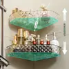 Estante Triangular de Almacenamiento para Mascotas para Esquinas de Baño, Estante de Almacenamiento sin Taladro para Artículos de Tocador de Lavabo y Ducha de Baño