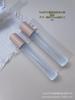 Botella de perfume de alta gama, portátil, de 10 ml, pequeña muestra, prensado, de vidrio, con atomizador, tapa de madera de repuesto, vacía.