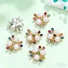 Acrílico imitação liga diy jóias coloridas três pérolas flor coração flor placa fivela acessórios para o cabelo strass acessórios material