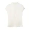 Comercio exterior transfronterizo al por mayor de ropa de mujer de estilo europeo y americano, blusa de satén de seda de moda y elegante estilo chino con decoración de botones laterales